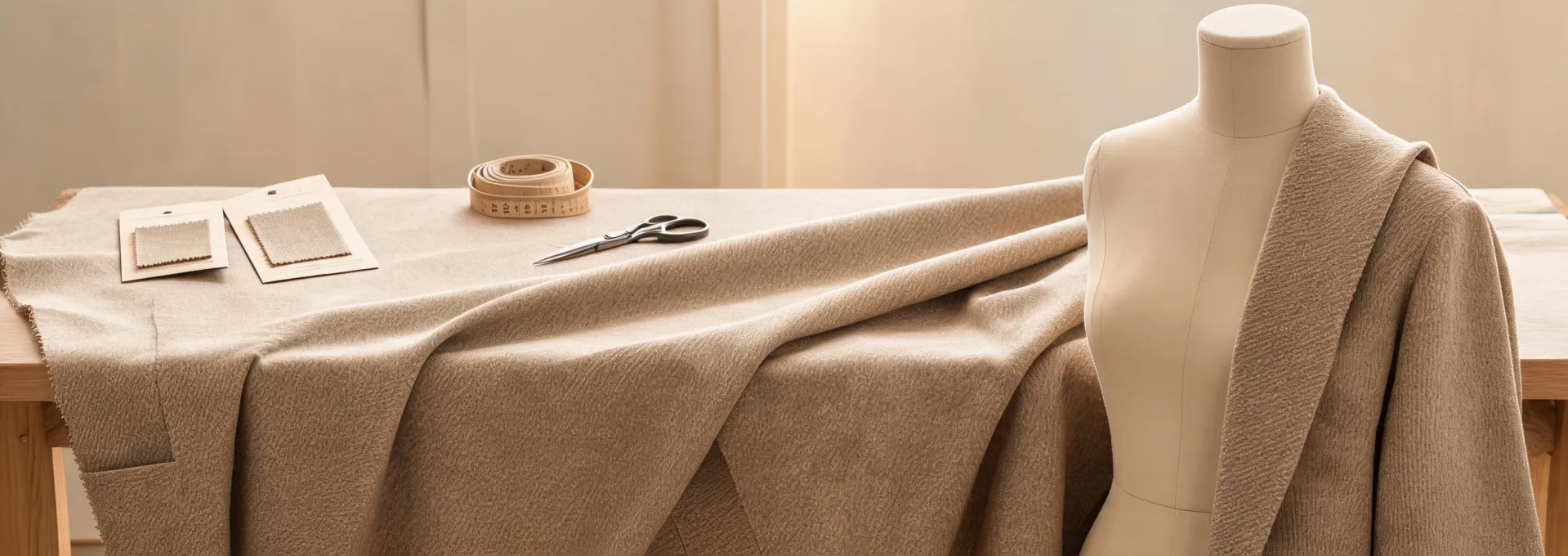 Fine wool suiting fabric under material review