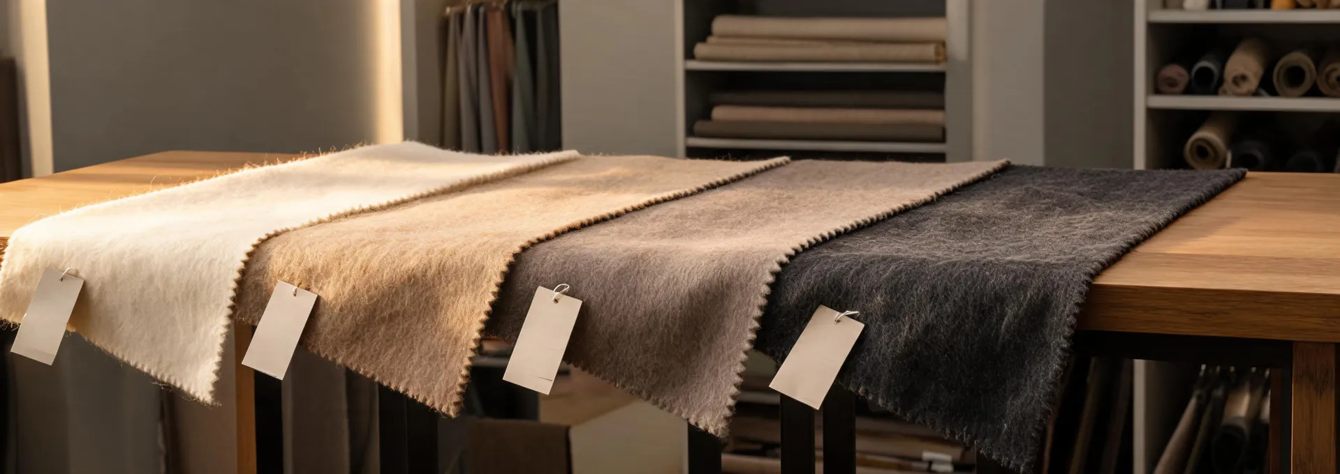 Cashmere and wool coating sample board